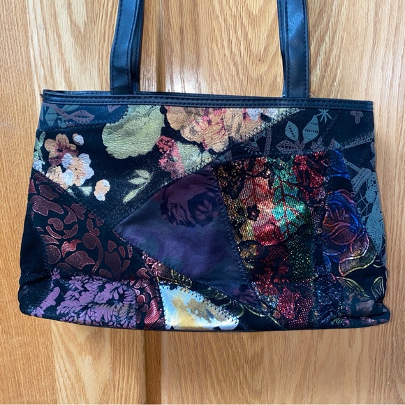 Stefano Collection Leather Floral Patchwork Design Purse Made in Germany - Picture 4 of 8